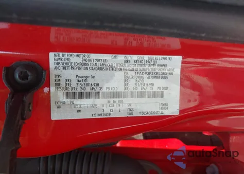 2014 Ford Focus Se из США, поврежденный, VIN 1FADP3F2XEL353185